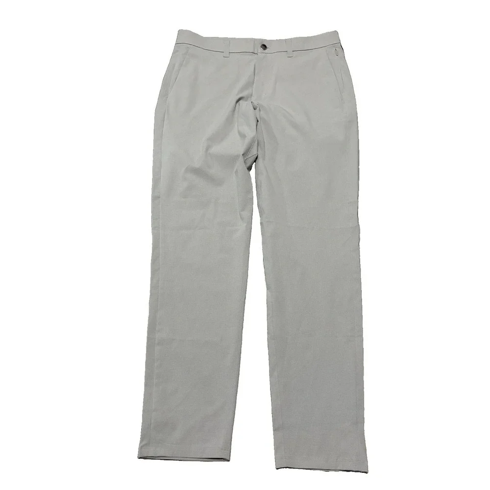 Lululemon Mens 33 ABC Slim Fit Trouser Woven Air Light Khaki Stretch Preppy